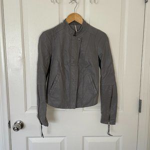 FREE PEOPLE Grey Faux-Suede Jacket Size 2